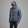 ALPINE 850 NANO HOODIE-STONE SIZE BLUE-M pánská bunda šedomodrá