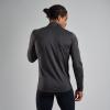 DART XT ZIP NECK-MIDNIGHT GREY-S pánské triko dlouhý ruk. tmavě šedé