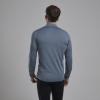 DART XT ZIP NECK-STONE BLUE-S pánské triko dlouhý ruk. šedomodré