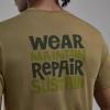 WEAR REPAIR TEE-OLIVE-XS pánské tričko olivové 