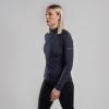 FEM DART XT ZIP NECK-ECLIPSE BLUE-UK8/XS dámské triko dlouhý ruk. modré