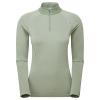 FEM DART XT ZIP NECK-PALE SAGE-UK10/S dámské triko dlouhý ruk. šedozelené