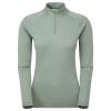 FEM DART ZIP NECK-PALE SAGE-UK10/S dámské triko dlouhý ruk. šedozelené