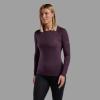 FEM MALLI LONG SLEEVE T SHIRT-MULBERRY-UK10/S dámské triko hnědofialové