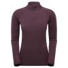 FEM MALLI LS ZIP T SHIRT-MULBERRY-UK10/S dámské triko hnědofialové