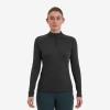 FEM DART ZIP NECK-BLACK-UK10/S dámské triko dlouhý ruk. černé