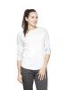 CHAMONIX ORNAMENT-WHITE/LIGHT GREY MELANGE-36 dámské triko s dlouhým rukávem bílé