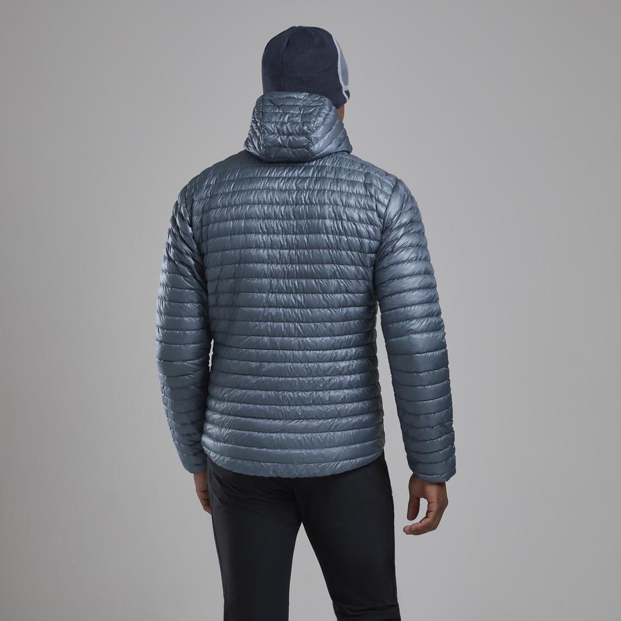 ALPINE 850 NANO HOODIE-STONE SIZE BLUE-M pánská bunda šedomodrá