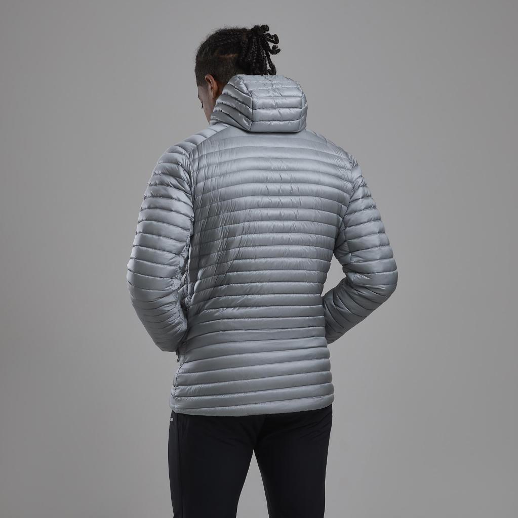 ANTI-FREEZE LITE HOODIE-PEBBLE BLUE-S pánská bunda modrošedá