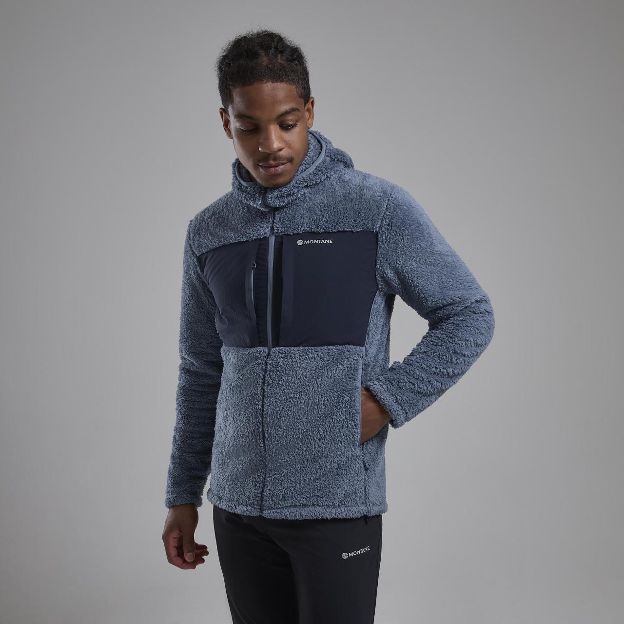 CALDUS XT HOODIE-STONE BLUE-S pánská bunda šedomodrá