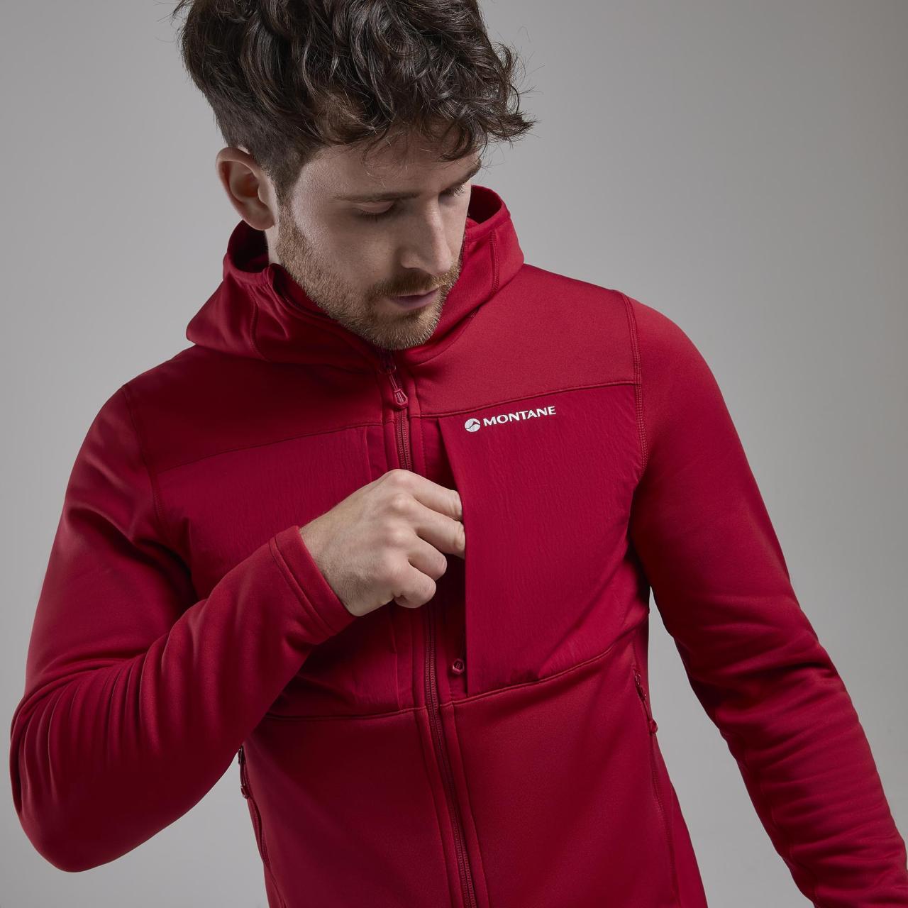 FURY XT HOODIE-ACER RED-L pánská mikina tmavě červená