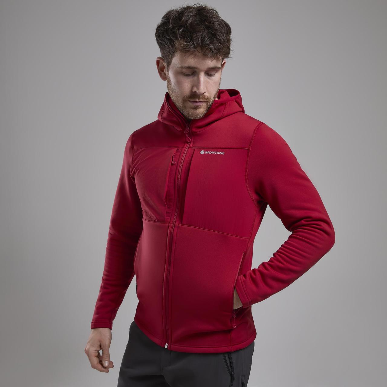 FURY XT HOODIE-ACER RED-XL pánská mikina tmavě červená