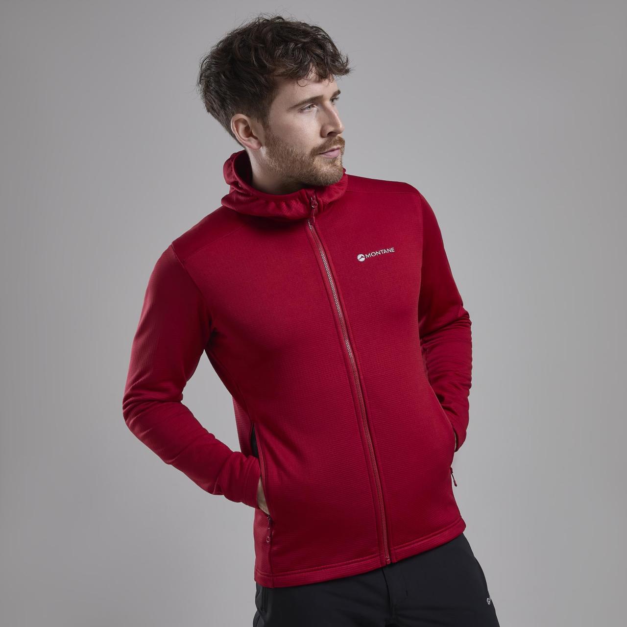 PROTIUM HOODIE-ACER RED-L pánská mikina tmavě červená