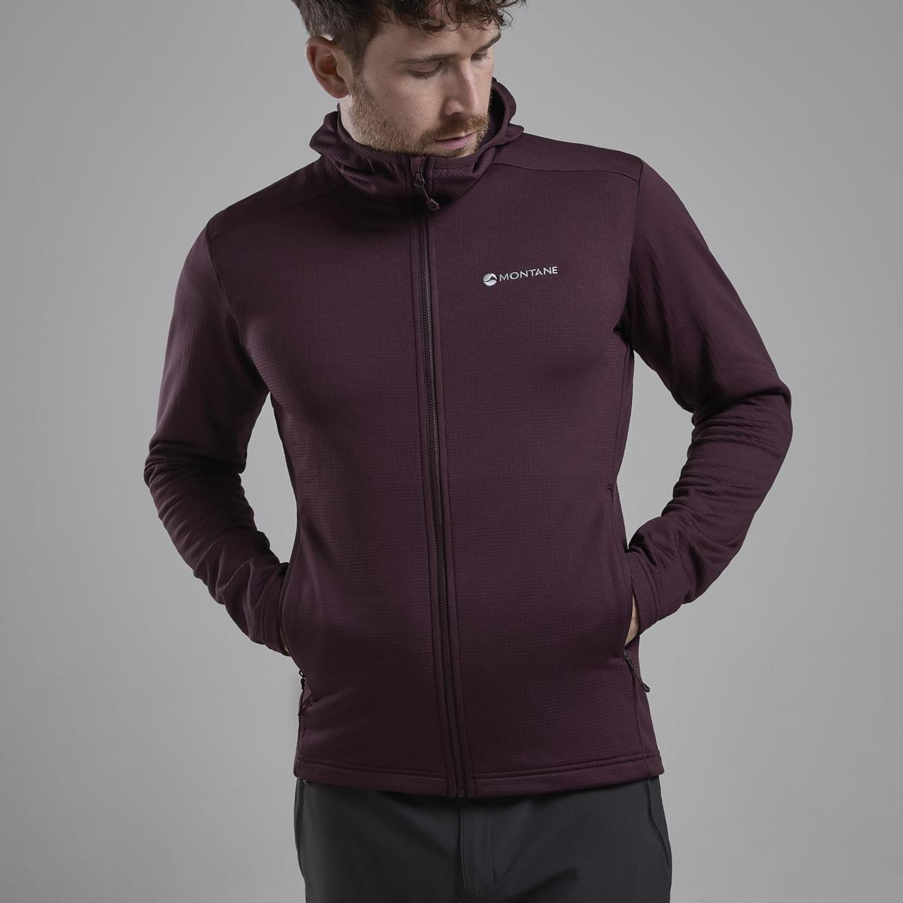 PROTIUM HOODIE-DARK GARNET-S pánská mikina hnědofialová