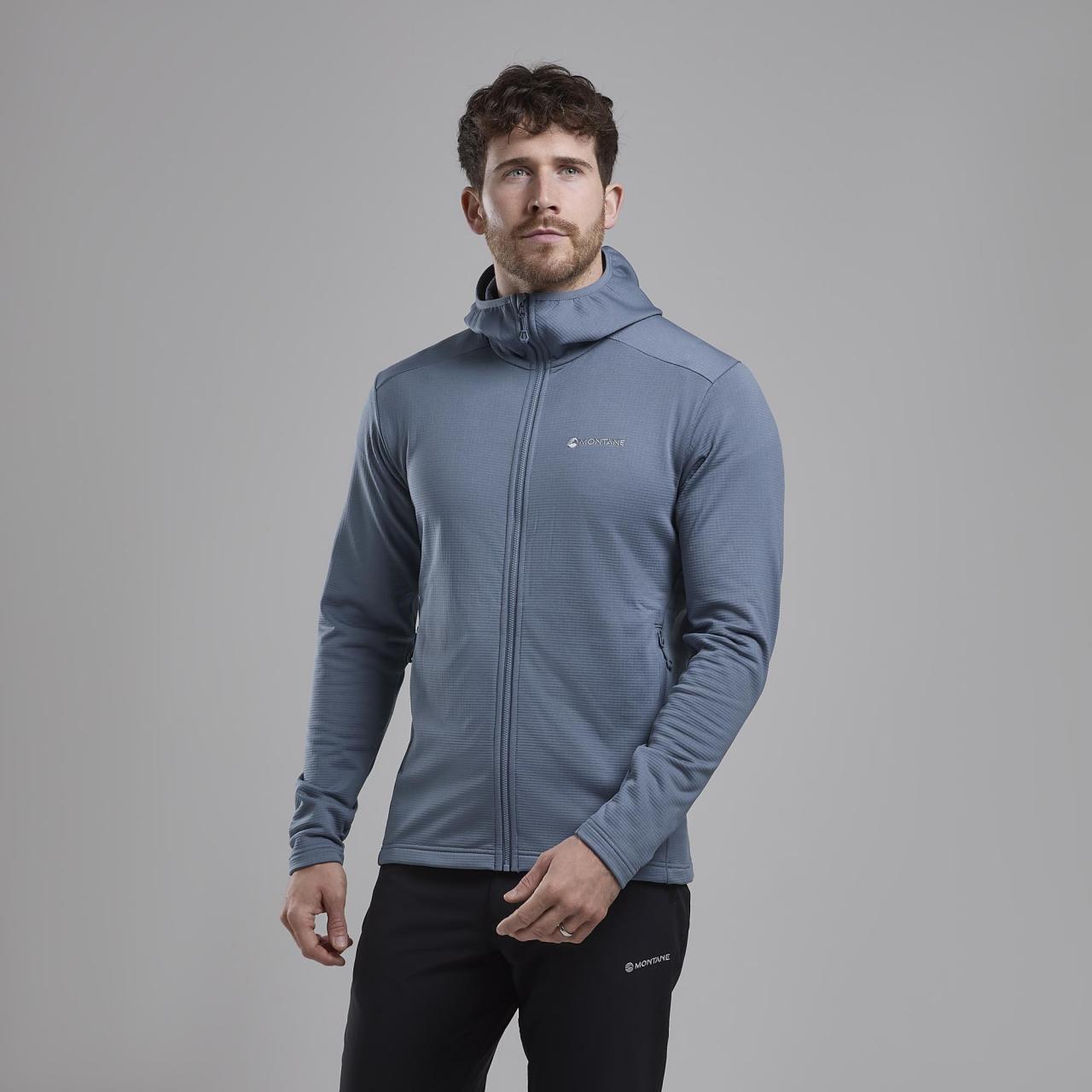 PROTIUM HOODIE-STONE BLUE-S pánská mikina šedomodrá