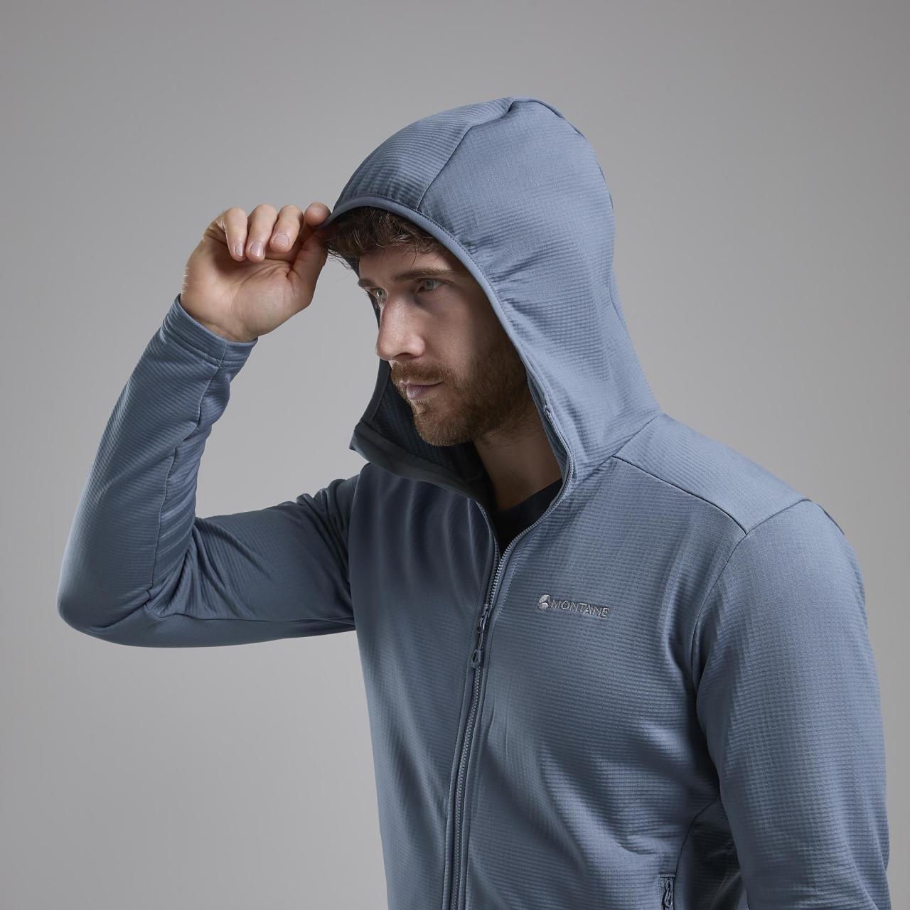 PROTIUM HOODIE-STONE BLUE-M pánská mikina šedomodrá