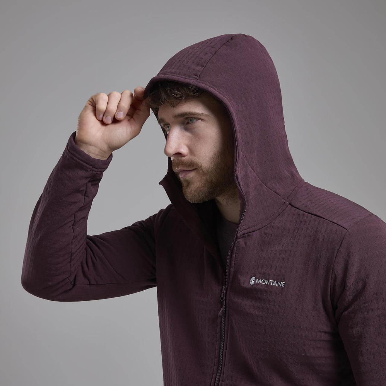 PROTIUM XT HOODIE-DARK GARNET-M pánská mikina hnědofialová