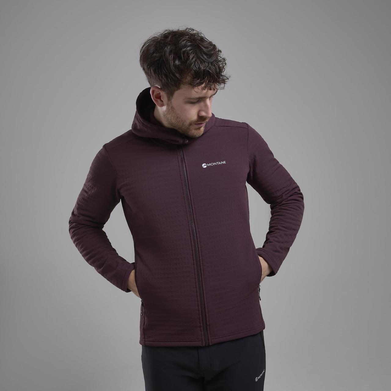 PROTIUM XT HOODIE-DARK GARNET-M pánská mikina hnědofialová