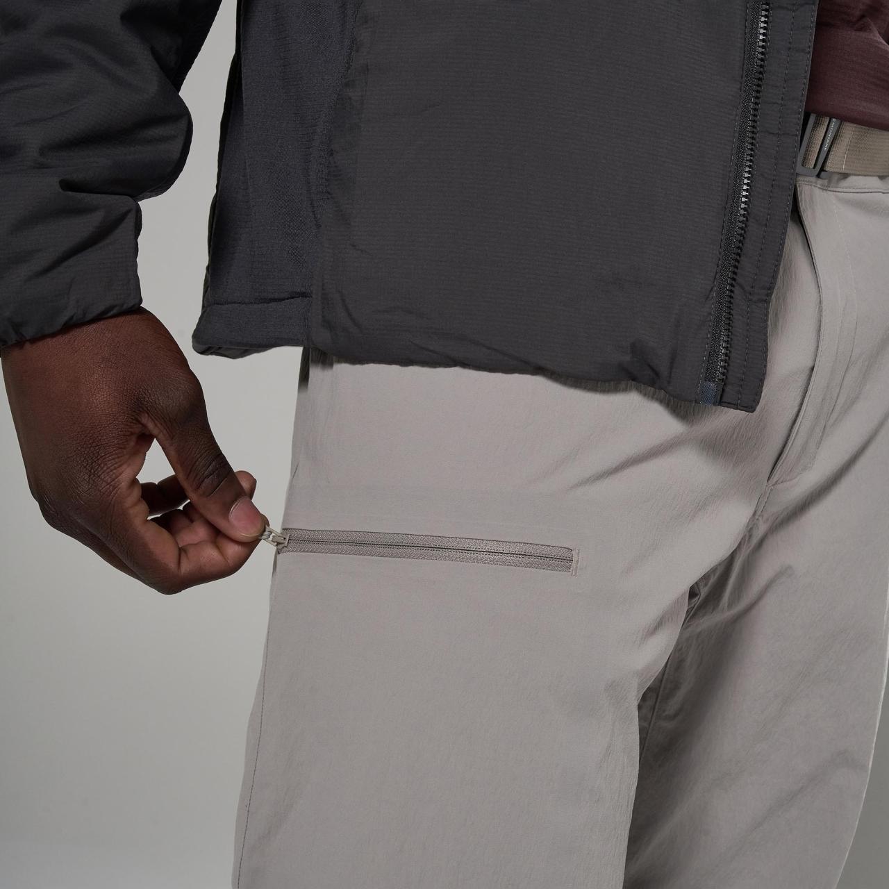 CAELUM PANTS REG LEG-RIDGE-32/M pánské kalhoty šedohnědé