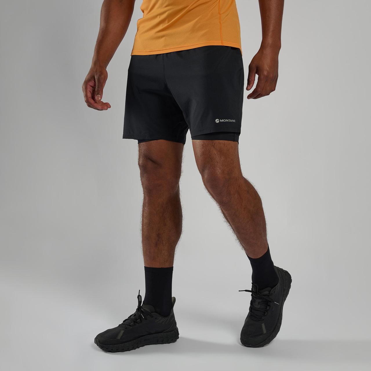 SLIPSTREAM TWIN SKIN SHORTS-BLACK-XXL pánské kraťasy černé