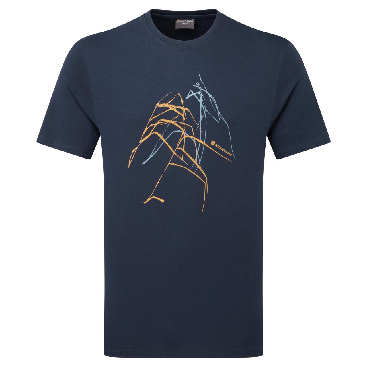 ABSTRACT MOUNTAIN T-SHIRT-ECLIPSE BLUE-M pánské triko modré