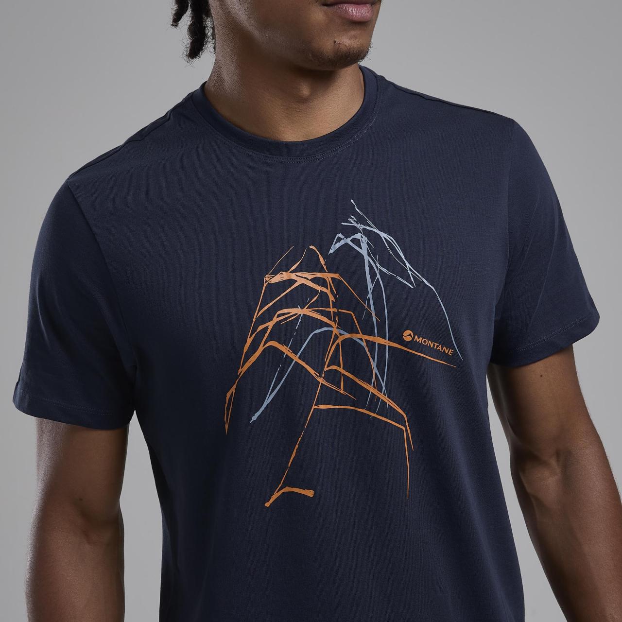 ABSTRACT MOUNTAIN T-SHIRT-ECLIPSE BLUE-M pánské triko modré