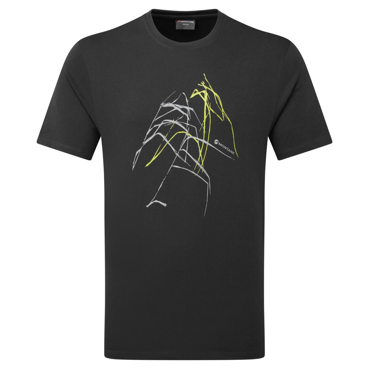 ABSTRACT MOUNTAIN T-SHIRT-MIDNIGHT GREY-M pánské triko tmavě šedé