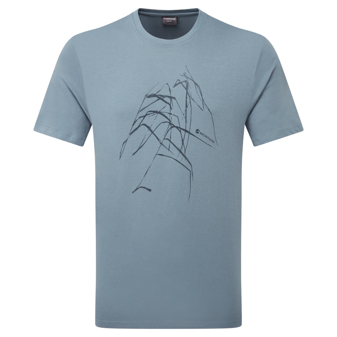 ABSTRACT MOUNTAIN T-SHIRT-STONE BLUE-M pánské triko šedomodré