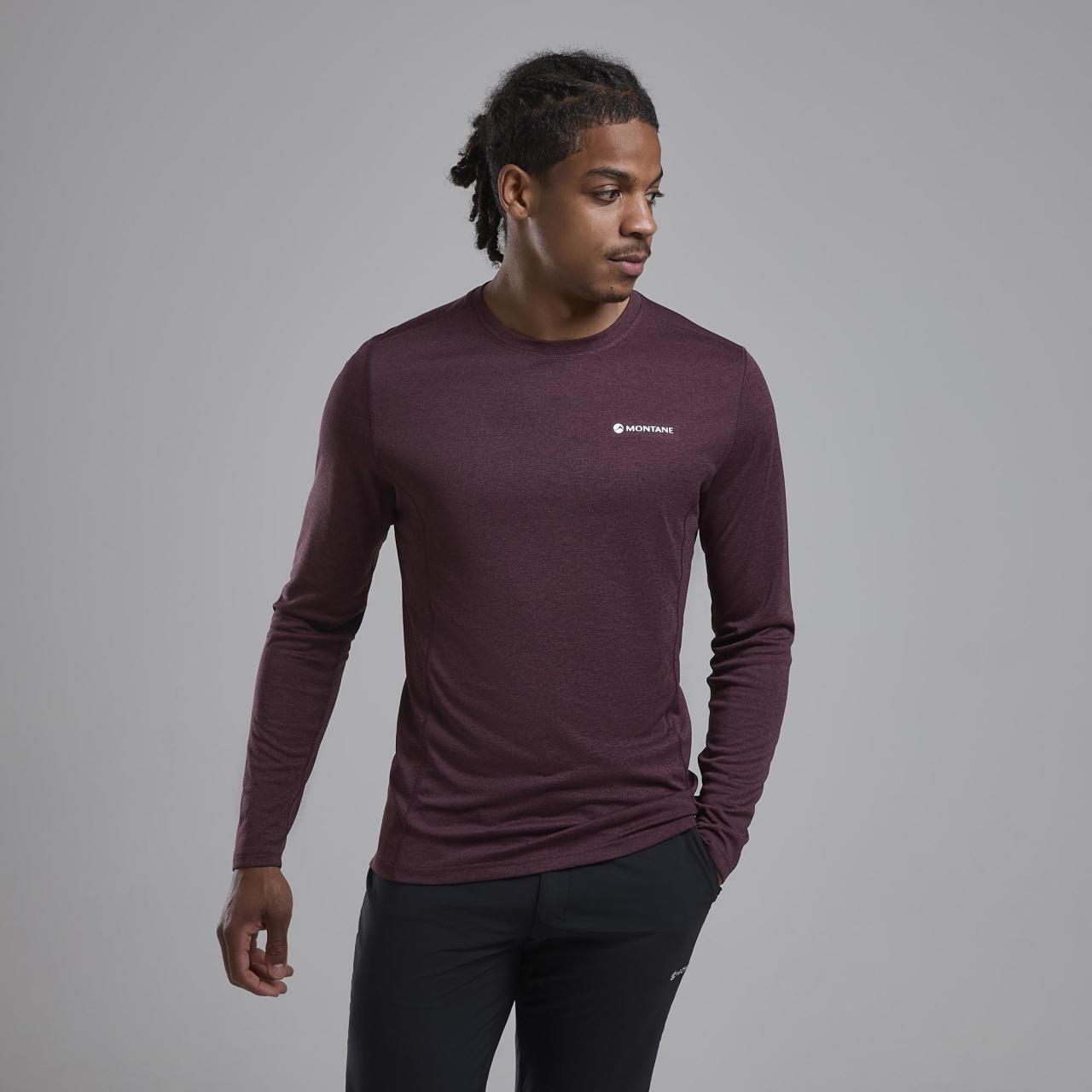 DART LONG SLEEVE T-SHIRT-DARK GARNET-XL pánské triko dlouhý ruk. hnědofialové