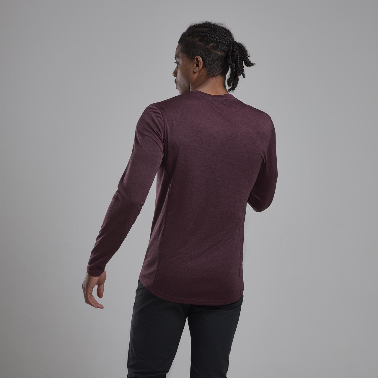 DART LONG SLEEVE T-SHIRT-DARK GARNET-L pánské triko dlouhý ruk. hnědofialové