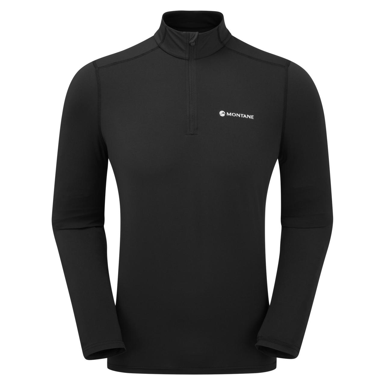 DART XT ZIP NECK-BLACK-M pánské triko dlouhý ruk. černé