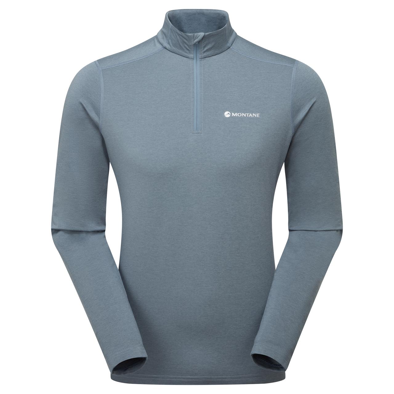 DART XT ZIP NECK-STONE BLUE-XL pánské triko dlouhý ruk. šedomodré