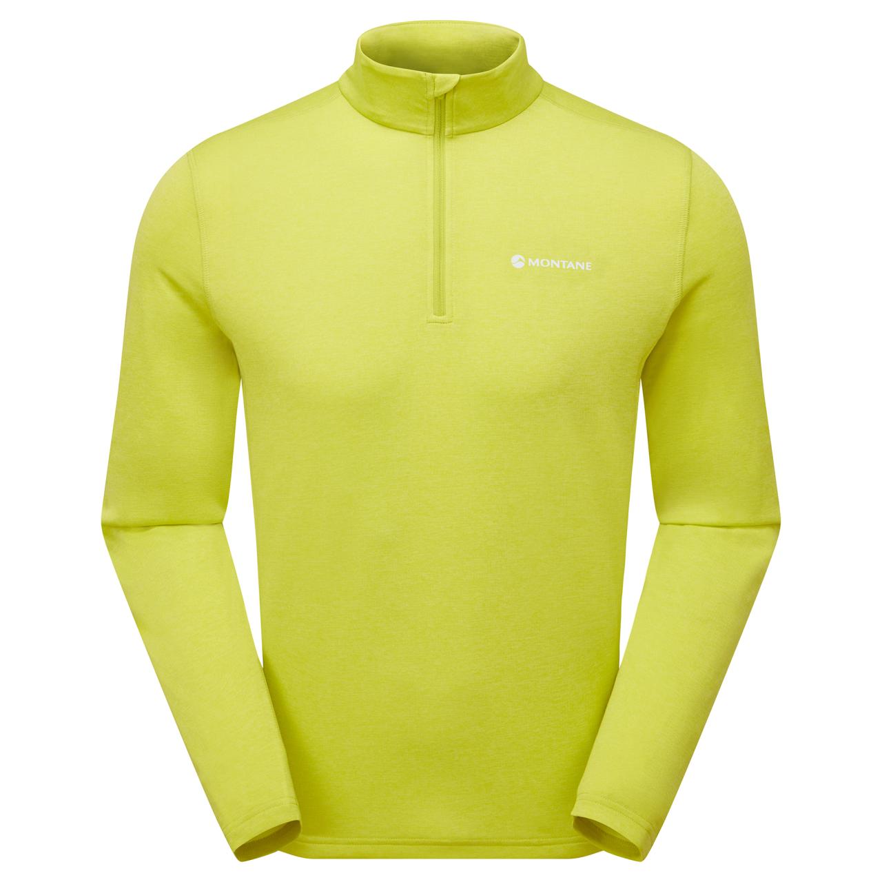 DART ZIP NECK-CITRUS SPRING-M pánské triko dlouhý ruk. žlutozelené