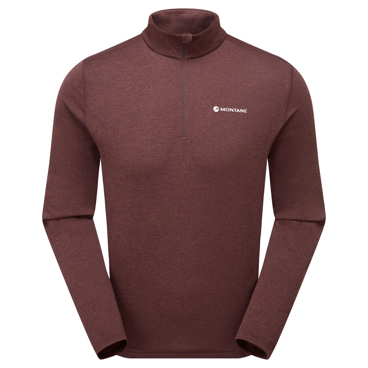 DART ZIP NECK-DARK GARNET-XXL pánské triko dlouhý ruk. hnědofialové