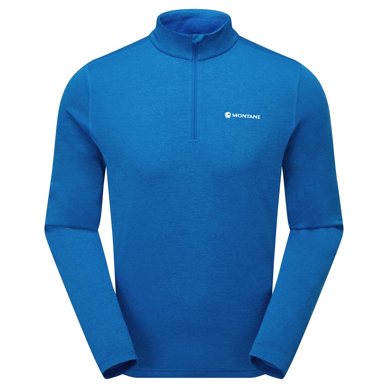 DART ZIP NECK-NEPTUNE BLUE-XS pánské triko dlouhý ruk. modré