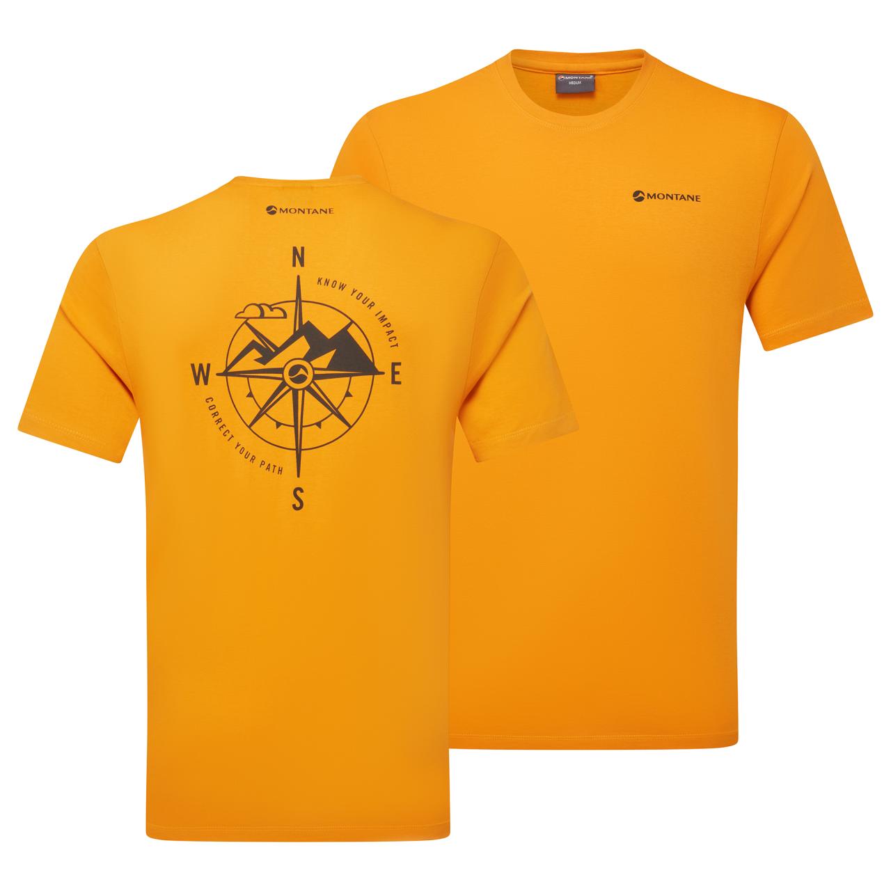 IMPACT COMPASS TEE-FLAME ORANGE-M pánské tričko žlutooranžové