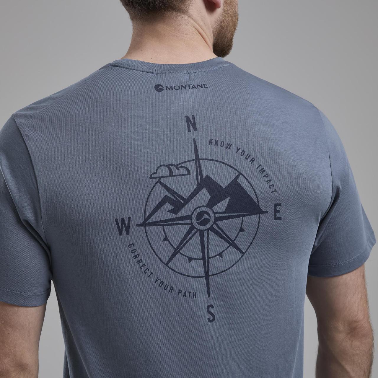 IMPACT COMPASS TEE-STONE BLUE-XS pánské tričko šedomodré