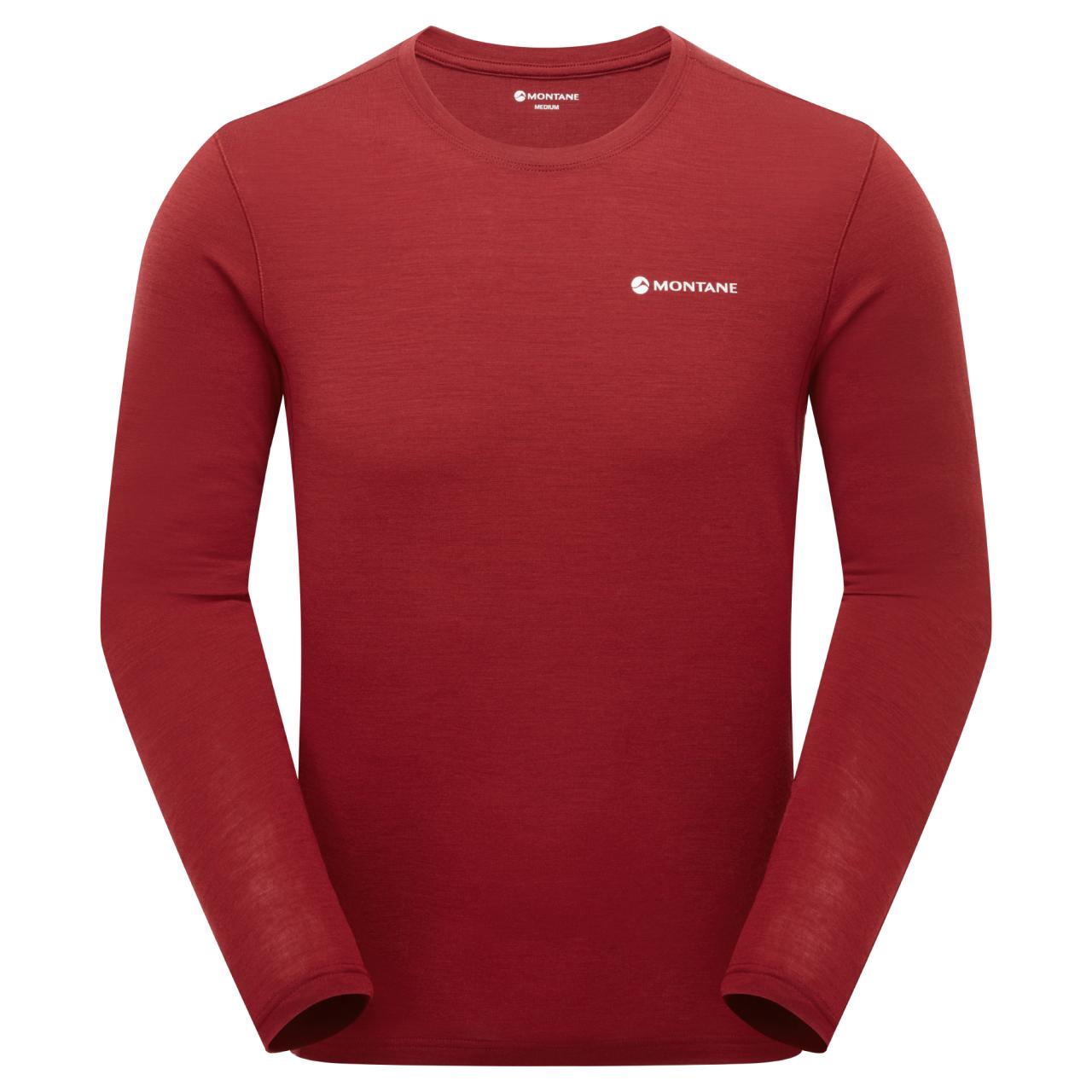 MALLI LONG SLEEVE T SHIRT-DARK MAPLE-M pánské triko tmavě červené