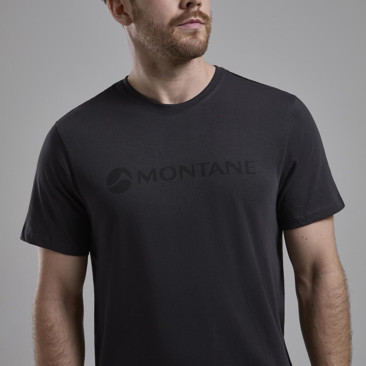 MONTANE MONO LOGO T-SHIRT-MIDNIGHT GREY-L pánské tričko tmavě šedé