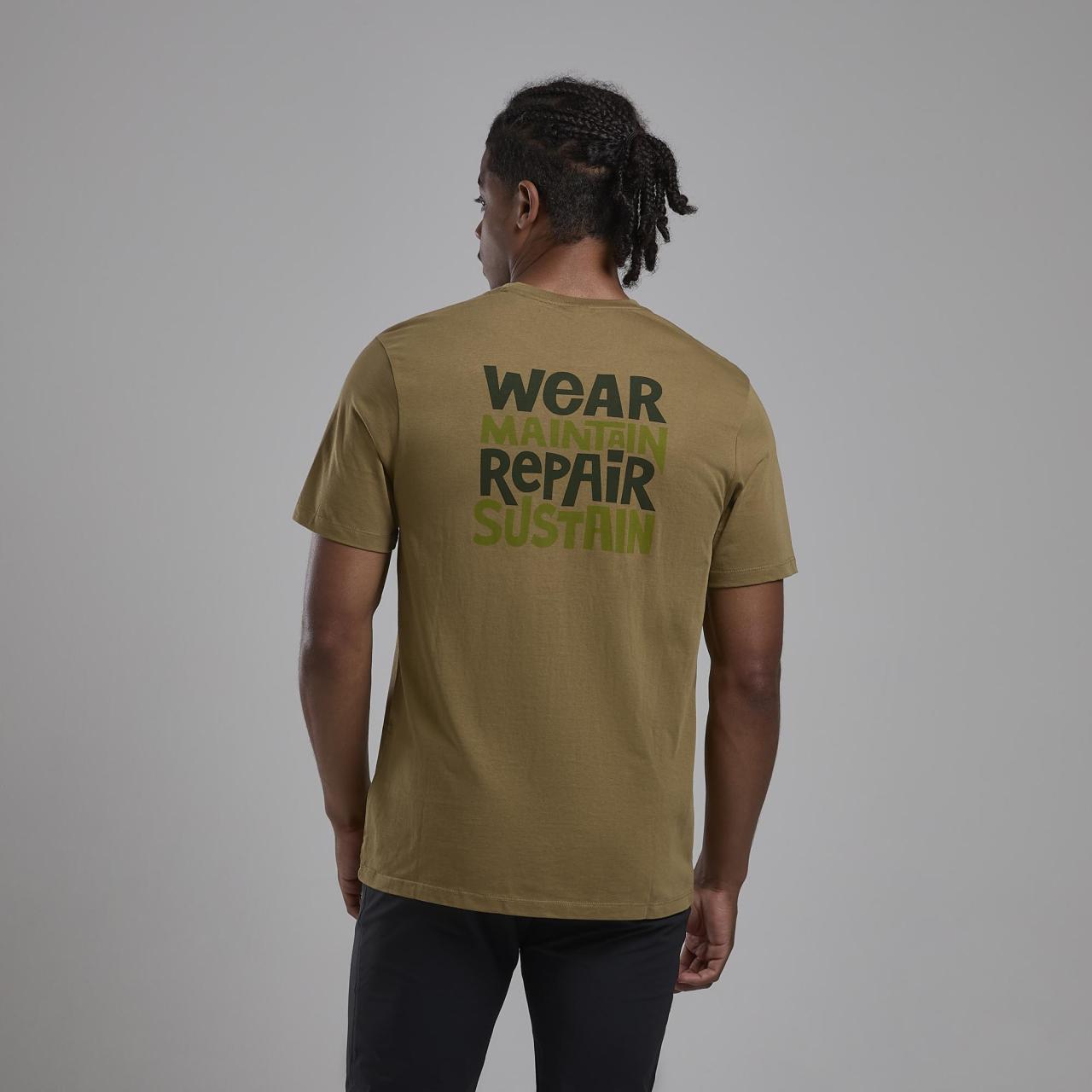 WEAR REPAIR TEE-OLIVE-M pánské tričko olivové 