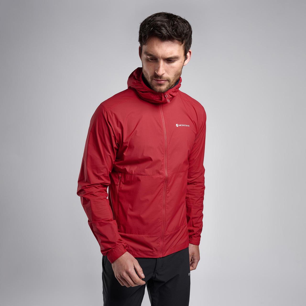 FEATHERLITE HOODIE-ACER RED-M pánská bunda tmavě červená