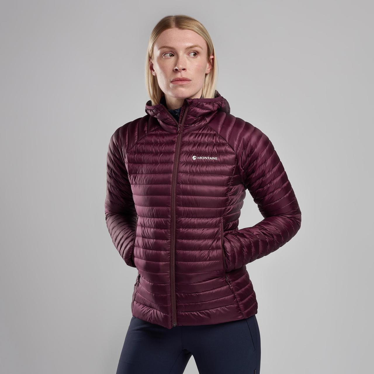 FEM ANTI-FREEZE LITE HOODIE-SASKATOON BERRY-UK8/XS dámská bunda vínová