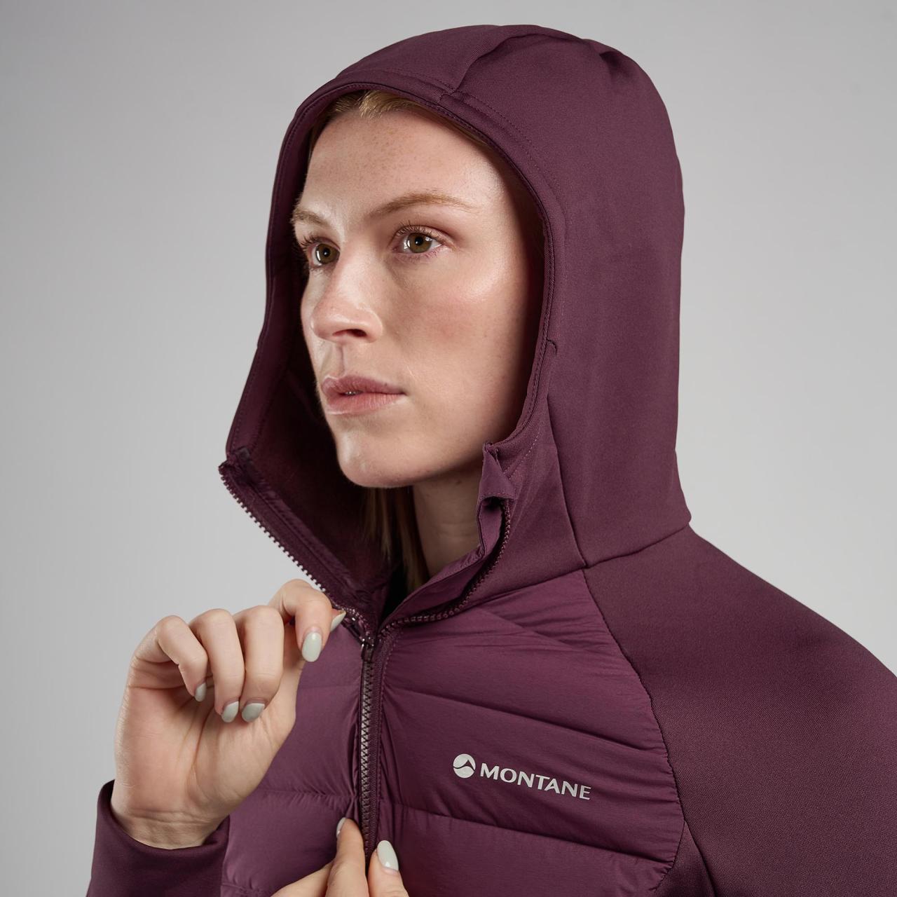 FEM COMPOSITE HOODIE-MULBERRY-UK14/L dámská bunda hnědofialová