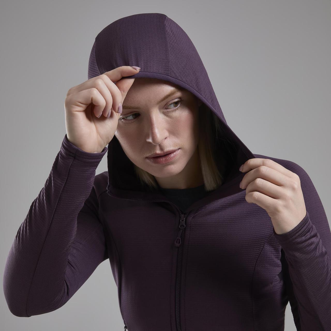 FEM PROTIUM HOODIE-MULBERRY-UK10/S dámská bunda hnědofialová