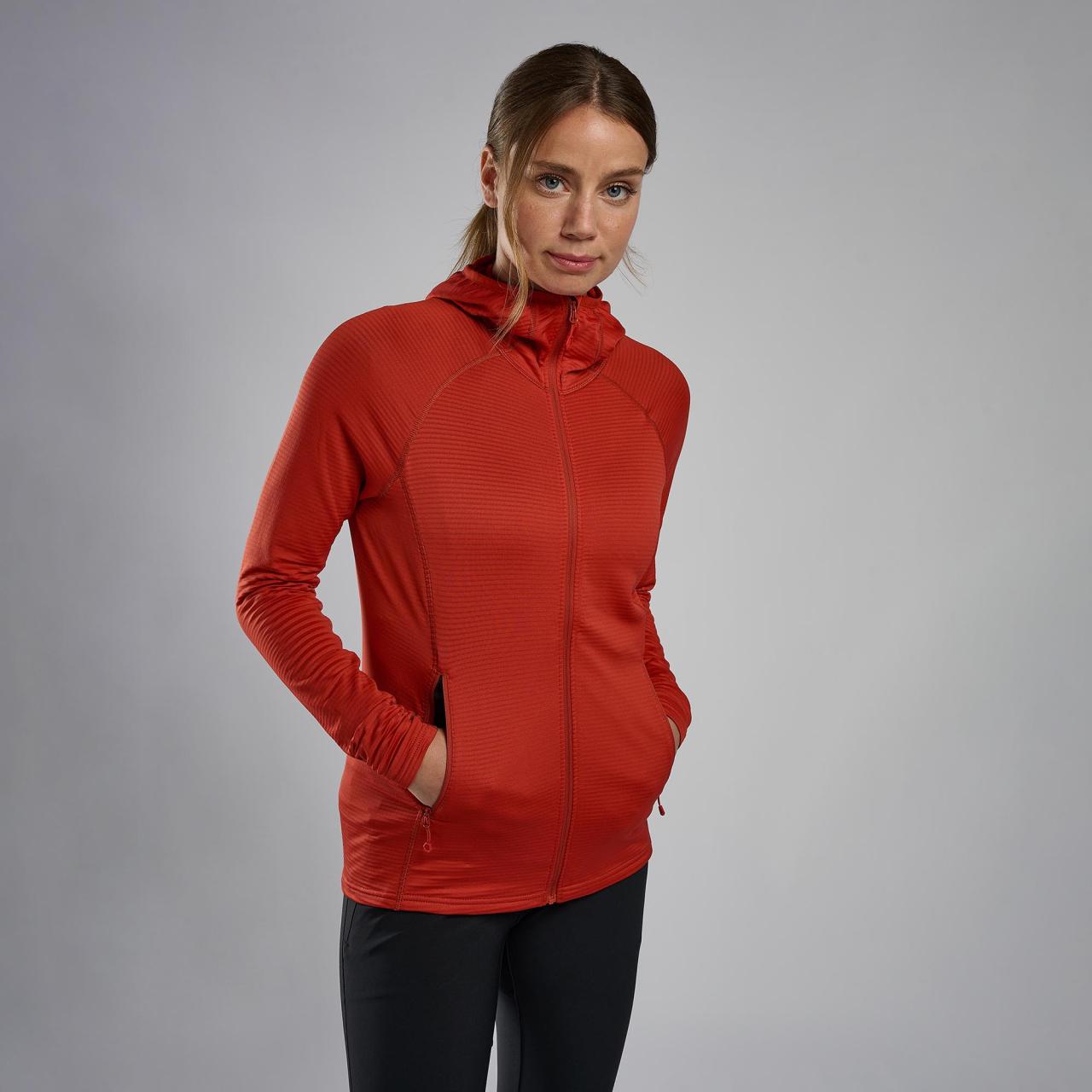 FEM PROTIUM LITE HOODIE-SAFFRON RED-UK6/XXS dámská mikina červená