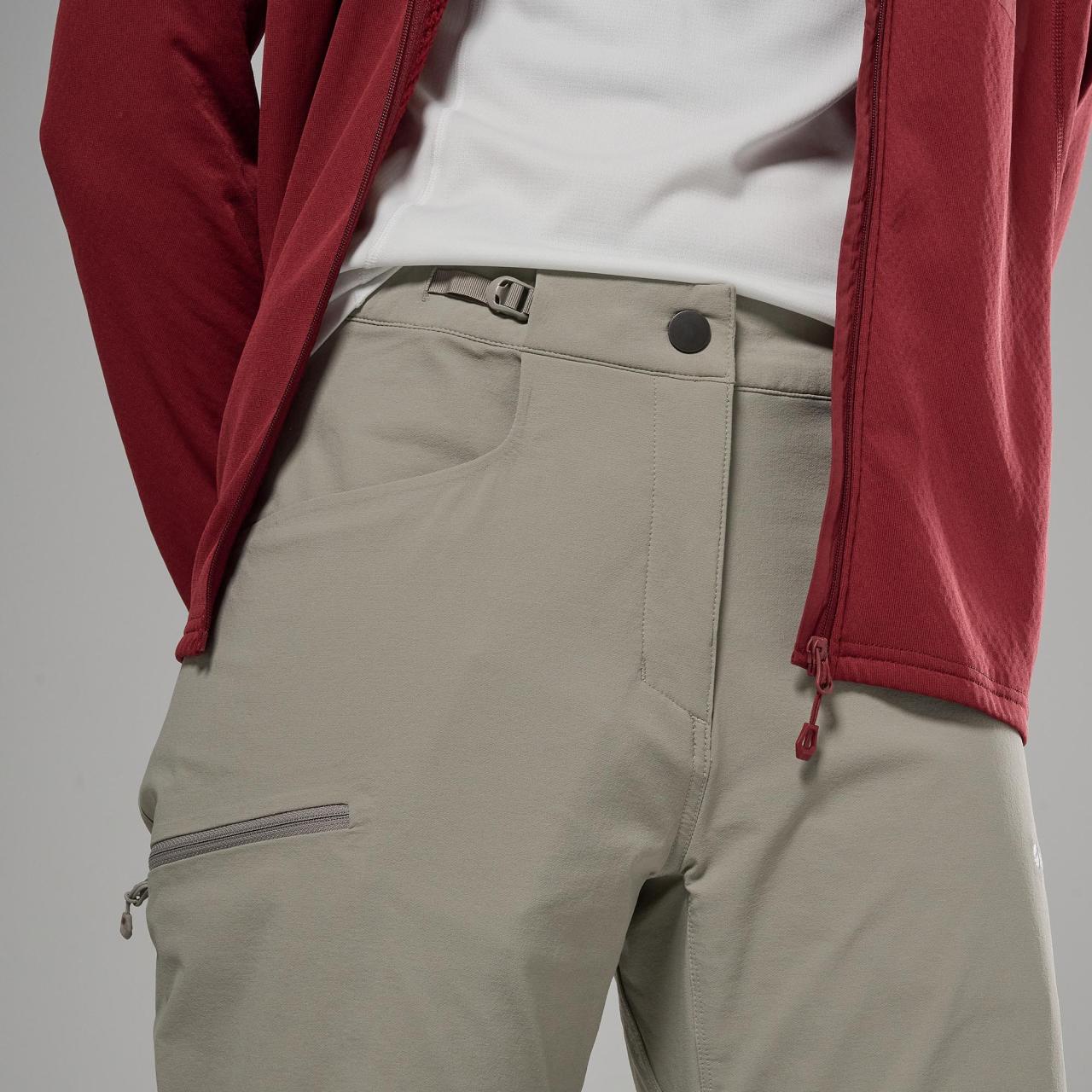 FEM MOSSA PANTS REG LEG-RIDGE-UK10/S dámské kalhoty šedohnědé