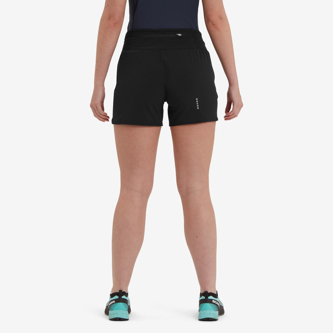 FEM SLIPSTREAM 4" SHORTS-BLACK-UK16/XL dámské kraťasy černé