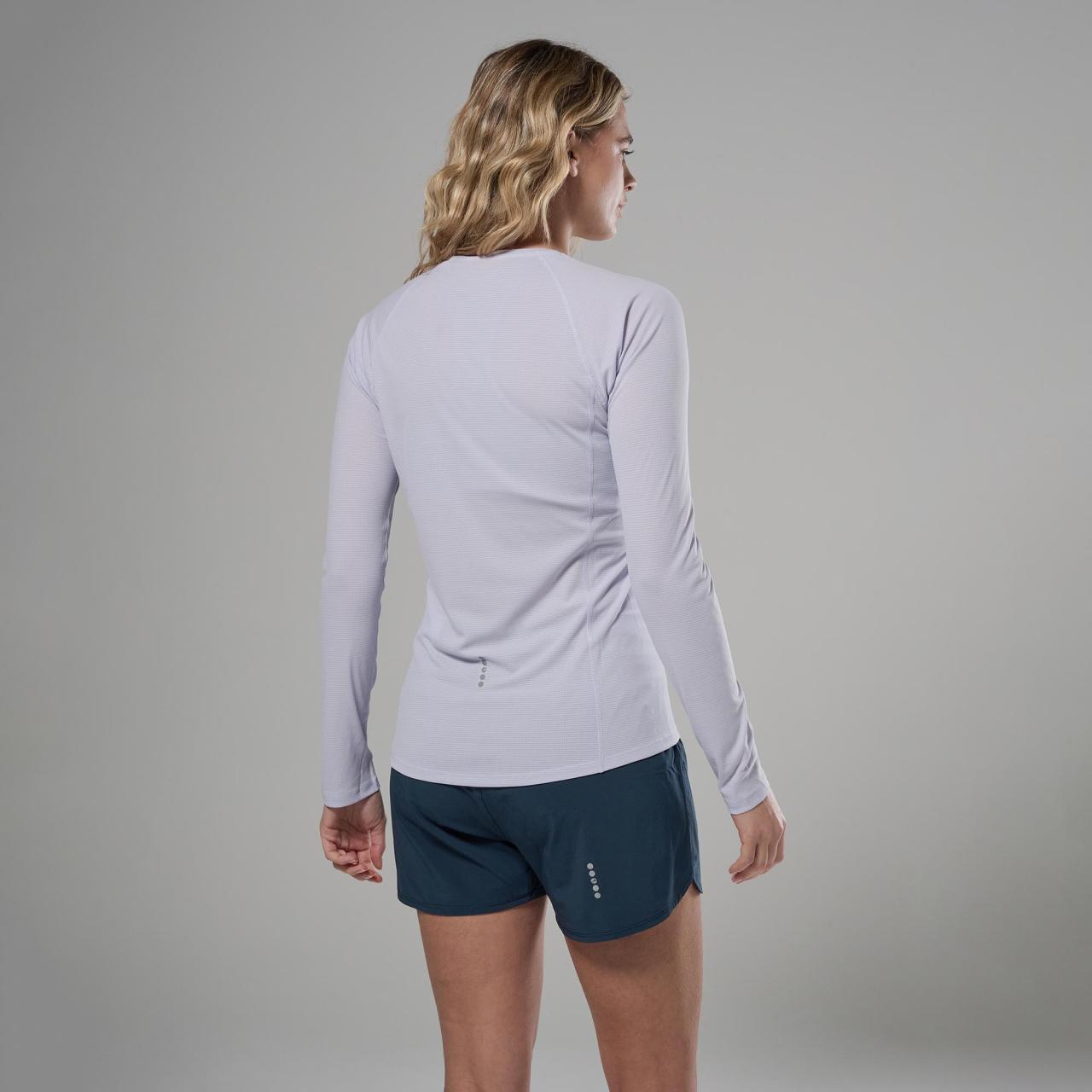 FEM DART NANO LONG SLEEVE T SHIRT-LILAC HAZE-UK10/S dámské triko dlouhý ruk. šedofialové