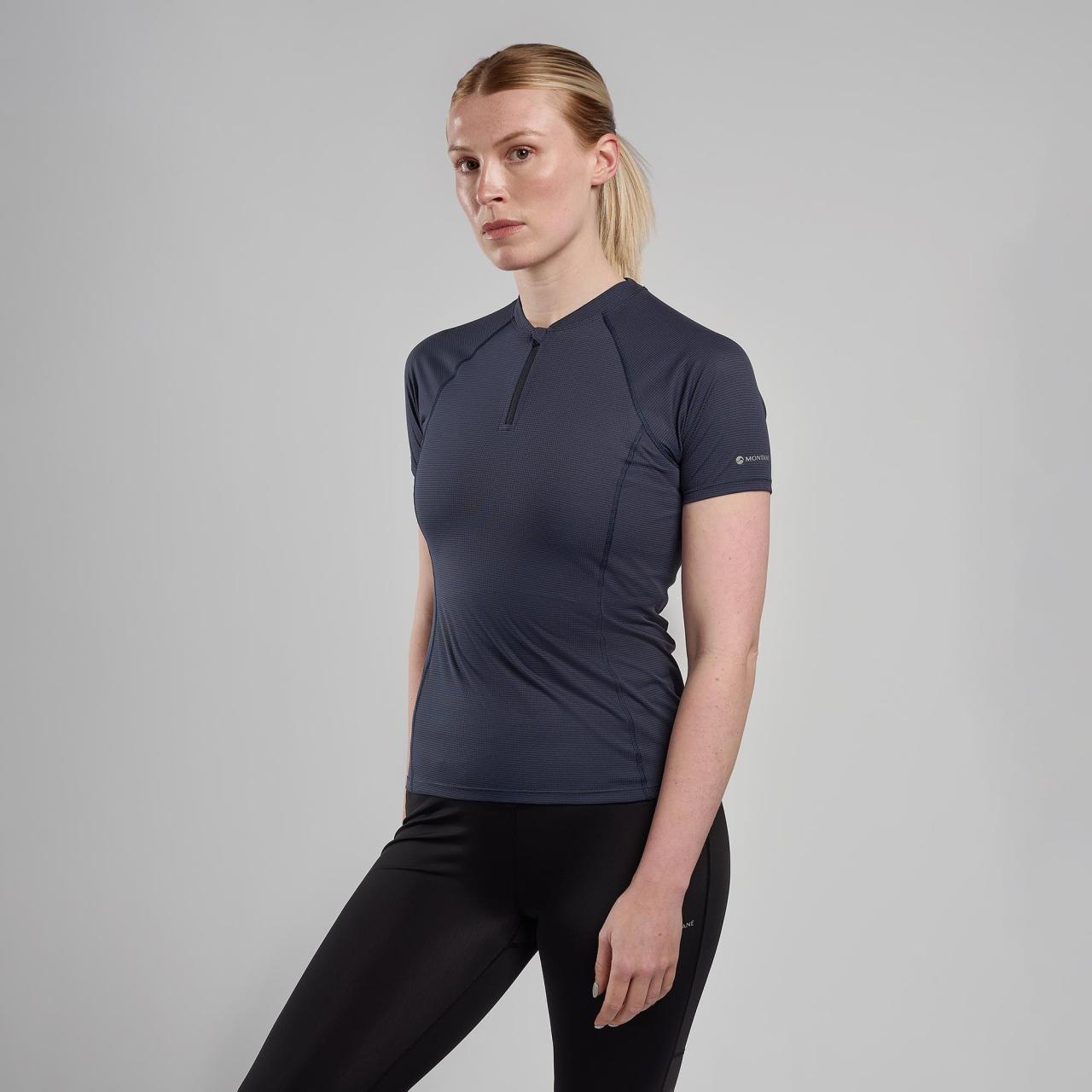 FEM DART NANO ZIP T-SHIRT-ECLIPSE BLUE-UK12/M dámské triko modré