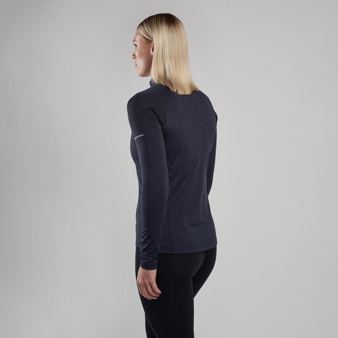 FEM DART XT ZIP NECK-ECLIPSE BLUE-UK8/XS dámské triko dlouhý ruk. modré